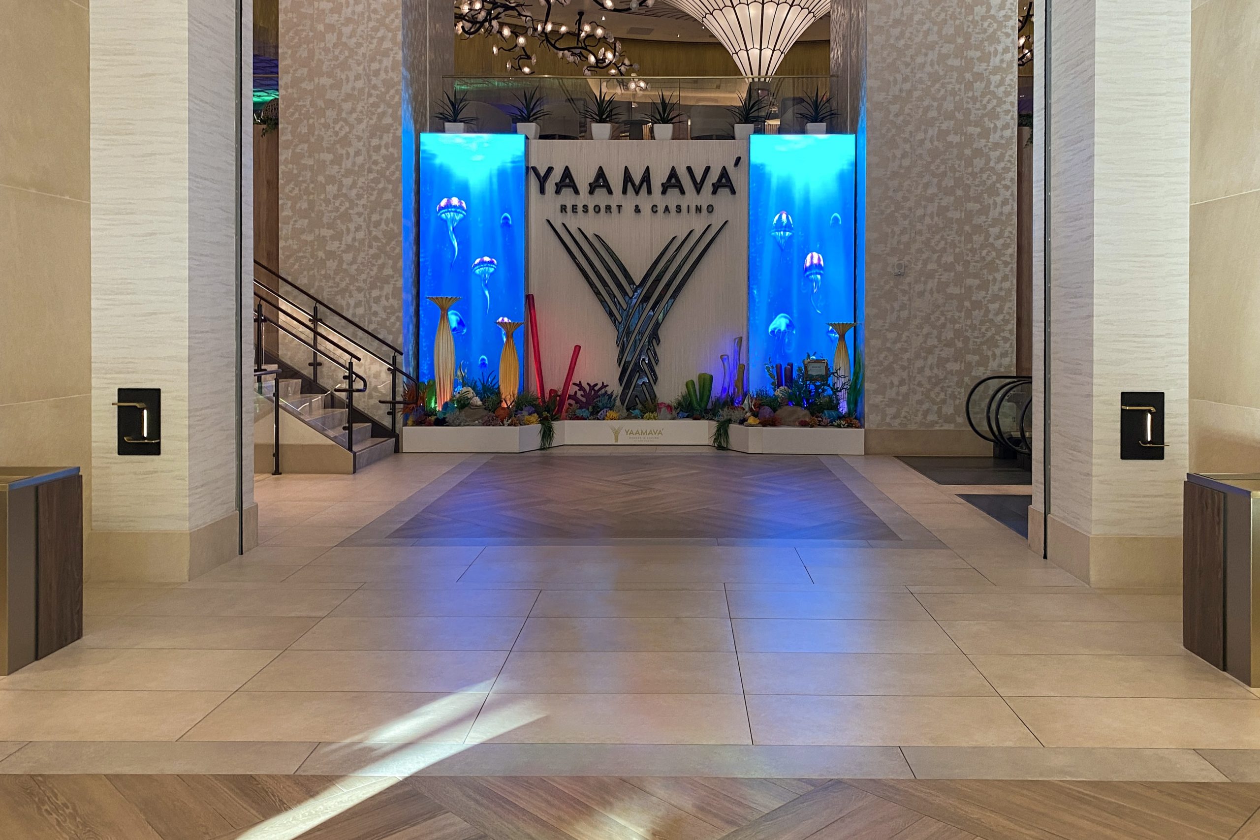 A grand entrance to the Yaamava Resort, featuring a luxurious building